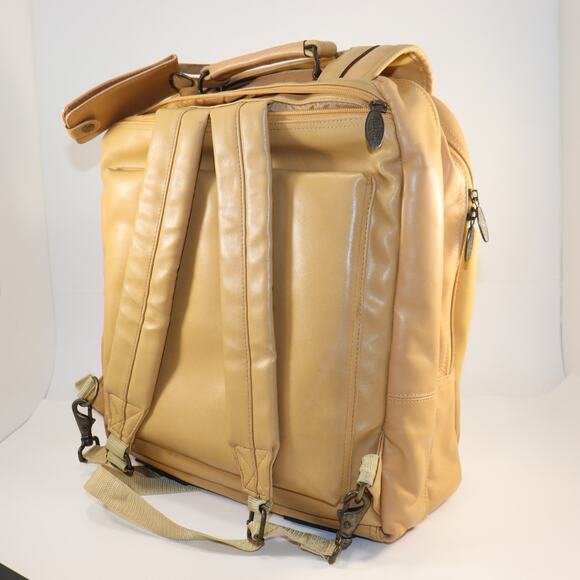 Vintage Terrapin Tan Leather Travel Backpack with Organizer Compartments - Picture 2 of 6